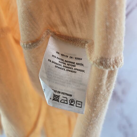 Anthropologie Shirt Womens Small Orange Pastel Long Sleeve Flowy V Deletta - Picture 8 of 11